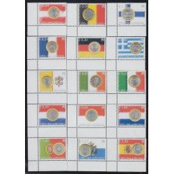 Vaticano 1345/59 2004 Euro moneda única en 15 Estados MNH Vaticano 1345/59 2004 Euro moneda única en 15 Estados MNH