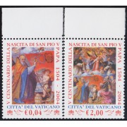 Vaticano 1332/33 2004 V Centenario del nacimiento de SS Pío V MNH