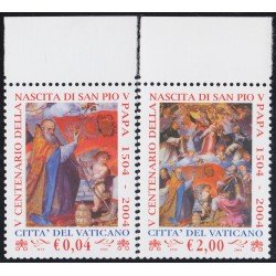 Vaticano 1332/33 2004 V Centenario del nacimiento de SS Pío V MNH Vaticano 1332/33 2004 V Centenario del nacimiento de SS Pío V MNH