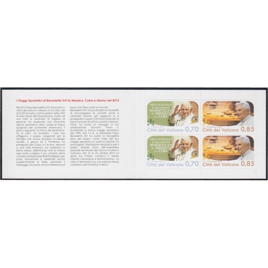 Vaticano 1643 2013 Viaje de SS Benedicto XVI al Líbano MNH Carnet Vaticano 1643 2013 Viaje de SS Benedicto XVI al Líbano MNH Carnet