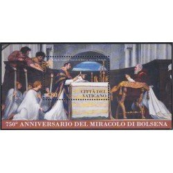 Vaticano HB 42 2013 750 Aniversario del Milagro de Bolsena MNH Vaticano HB 42 2013 750 Aniversario del Milagro de Bolsena MNH