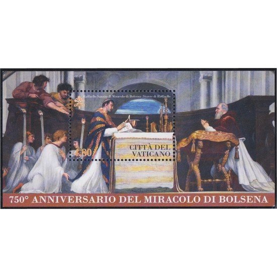 Vaticano HB 42 2013 750 Aniversario del Milagro de Bolsena MNH Vaticano HB 42 2013 750 Aniversario del Milagro de Bolsena MNH