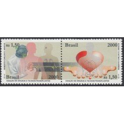 Brasil Brazil 2642/43 2000 Donación y transplantes de órganos MNH Brasil Brazil 2642/43 2000 Donación y transplantes de órganos MNH