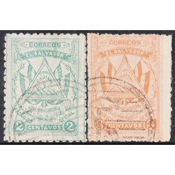 El Salvador SO 202/03 1915 Escudos Shields usados