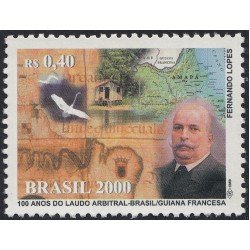 Brasil Brazil 2660 2000 100° del arbitraje sobre la frontera entre Barsil y Guayana Francesa MNH Brasil Brazil 2660 2000 100° del arbitraje sobre la frontera entre Barsil y Guayana Francesa MNH