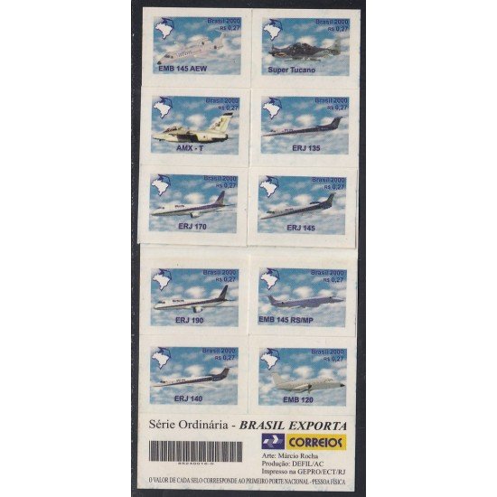Brasil Brazil 2660A/60K 2000 Serie Corriente. Brasil Exporta Carnet MNH