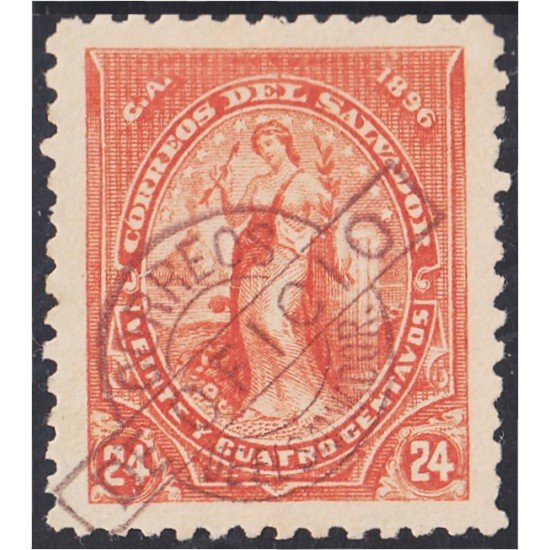 El Salvador SO 9 1896/97 Alegoría sin goma El Salvador SO 9 1896/97 Alegoría sin goma