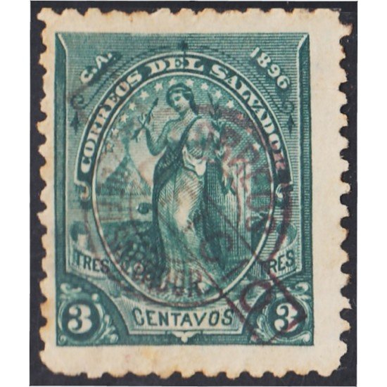 El Salvador SO 3 1896/97 Alegoría sin goma El Salvador SO 3 1896/97 Alegoría sin goma