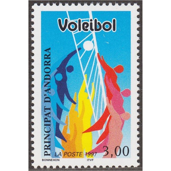 Andorra Francesa 486 1997 Voleibol Dibujo Alegórico MNH Andorra Francesa 486 1997 Voleibol Dibujo Alegórico MNH