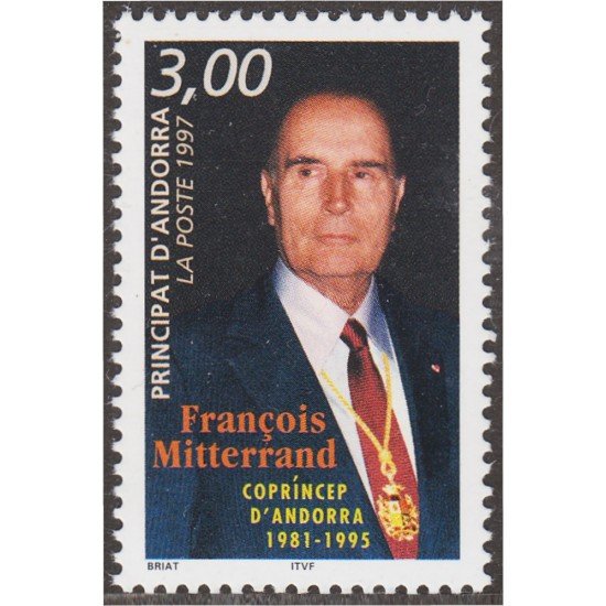 Andorra Francesa 484 1997 François Mitterrand MNH Andorra Francesa 484 1997 François Mitterrand MNH