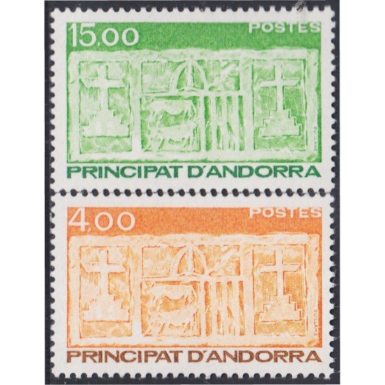 Andorra Francesa 346/47 1986 Escudo primitivo del Vallés MNH Andorra Francesa 346/47 1986 Escudo primitivo del Vallés MNH
