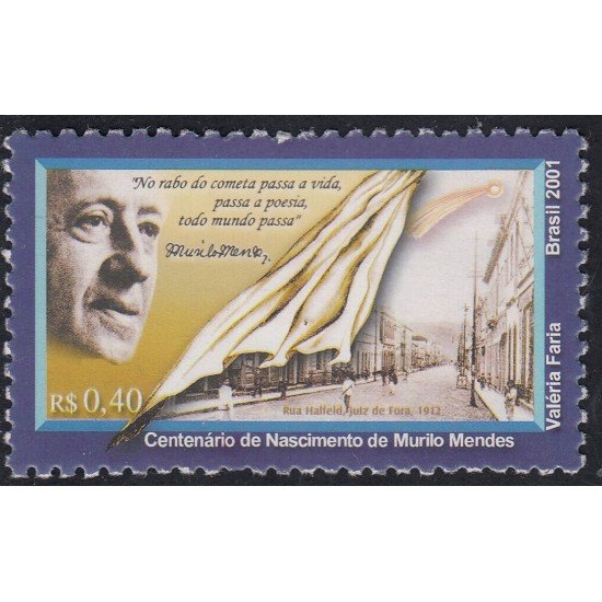 Brasil Brazil 2683 2001 100° del nacimiento del escritor Murillo Mendes MNH