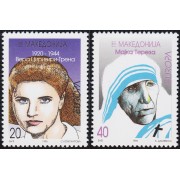 Macedonia 91/92 1996 Europa mujeres célebres Vera Ciriviri y Madre Teresa MNH