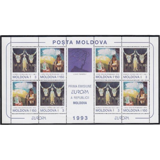 Moldavia 83/84 1993 Minihojita Europa Arte Contemporáneo MNH Moldavia 83/84 1993 Minihojita Europa Arte Contemporáneo MNH