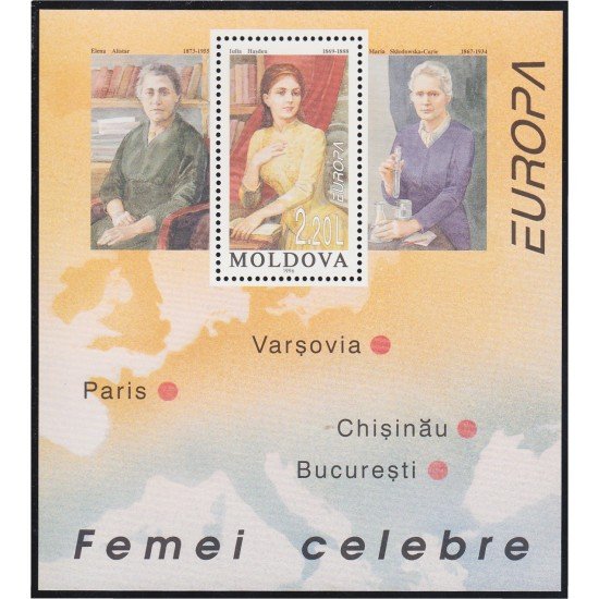 Moldavia HB 11 1996 Europa Mujeres Célebres Julia Hasdeu MNH Moldavia HB 11 1996 Europa Mujeres Célebres Julia Hasdeu MNH