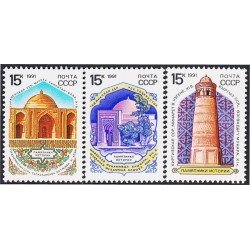 Rusia 5833/35 1991 Monumentos históricos de la república soviética MNH Rusia 5833/35 1991 Monumentos históricos de la república soviética MNH