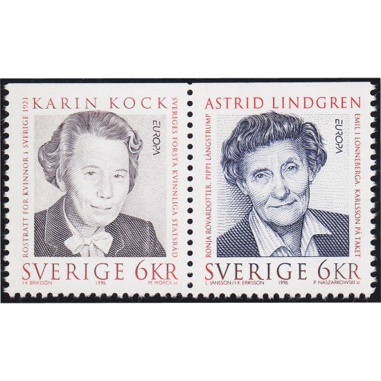 Suecia Sweden 1925/26 1996 Europa Mujeres célebres MNH Suecia Sweden 1925/26 1996 Europa Mujeres célebres MNH