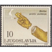 Yugoslavia 2276 1990 Lucha contra el tabaquismo MNH