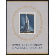 Yugoslavia HB 6 1961 20º Aniversario de la lucha contra el fascismo MNH