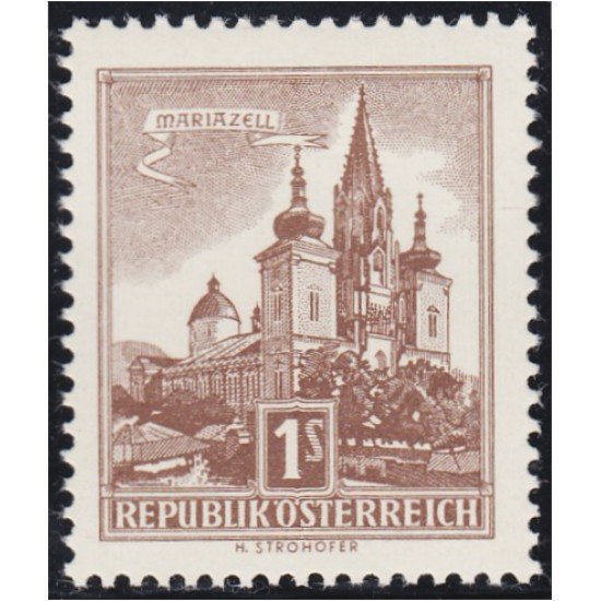 Österreich Austria 870A 1957/65 Basílica de Mariazell MNH Österreich Austria 870A 1957/65 Basílica de Mariazell MNH