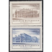 Austria Österreich 853/54 1955 Reconstrucción de Teatros de Viena MNH