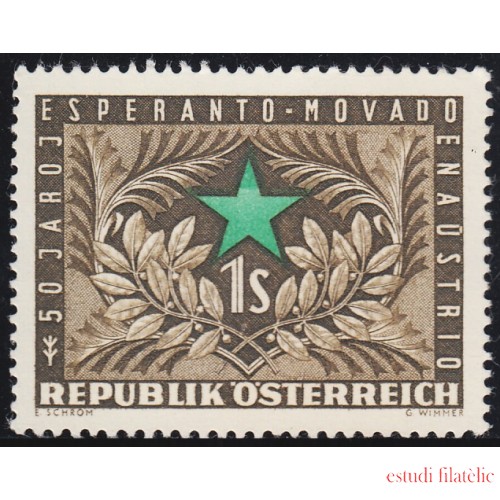 Austria Österreich 838 1954 50 Años de la introducción del Esperanto MNH
