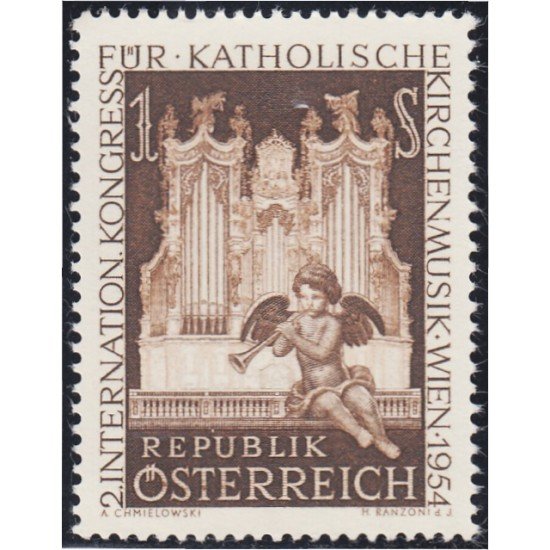 Österreich Austria 841 1954 2º Congreso Internacional de Música de Iglesias Católicas MNH Österreich Austria 841 1954 2º Congreso Internacional de Música de Iglesias Católicas MNH
