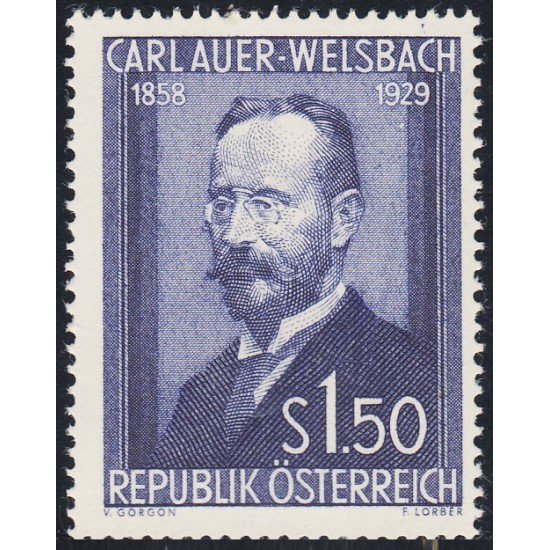 Österreich Austria 840 1954 Químico Carl Auer von Welsbach MNH Österreich Austria 840 1954 Químico Carl Auer von Welsbach MNH