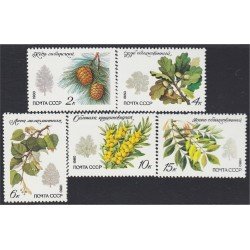 Rusia 4742/46 1980 Flora árboles y arbustos MNH Rusia 4742/46 1980 Flora árboles y arbustos MNH