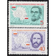 Polonia Poland 2843/44 1986 25 Aniversario del Tratado Antártico MNH