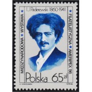 Polonia Poland 2837 1986 Pianista y Primer Ministro I. J. Paderewski MNH