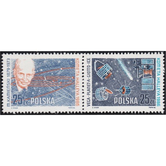 Polonia Poland 2824/25 1986 Astrónomo Kamienski Cometa MNH Polonia Poland 2824/25 1986 Astrónomo Kamienski Cometa MNH