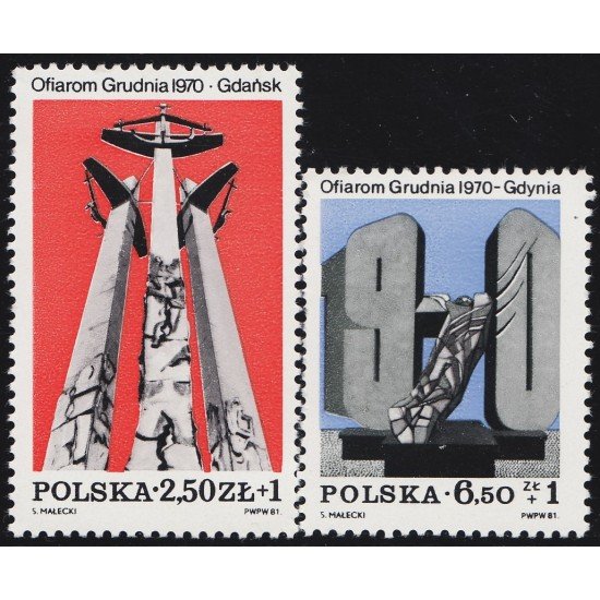 Polonia Poland 2597/98 1981 Monumentos a las víctimas de los disturbios de diciembre de 1970 MNH Polonia Poland 2597/98 1981 Monumentos a las víctimas de los disturbios de diciembre de 1970 MNH