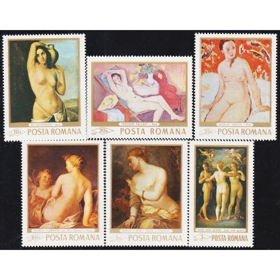 Rumanía Romania 2454/59 1969 Desnudos célebres MNH Rumanía Romania 2454/59 1969 Desnudos célebres MNH