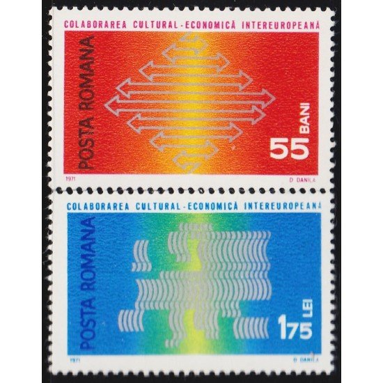 Rumanía Romania 2602/03 1971 Colaboración cultural y económica Europea MNH Rumanía Romania 2602/03 1971 Colaboración cultural y económica Europea MNH