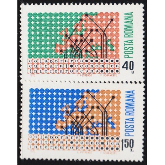 Rumanía Romania 2533/34 1970 Colaboración cultural y económica Europea MNH Rumanía Romania 2533/34 1970 Colaboración cultural y económica Europea MNH