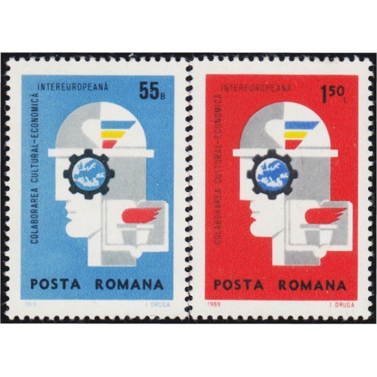 Rumanía Romania 2461/62 1969 Colaboración Europea MNH Rumanía Romania 2461/62 1969 Colaboración Europea MNH