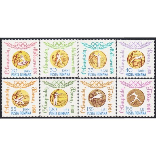 Rumanía Romania 2068/75 1964 Medallas olímpicas rumanas MNH Rumanía Romania 2068/75 1964 Medallas olímpicas rumanas MNH