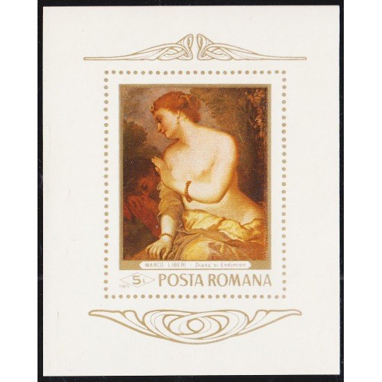 Rumanía Romania 2458 1969 Desnudo del pintor Marco Liberi MNH Rumanía Romania 2458 1969 Desnudo del pintor Marco Liberi MNH