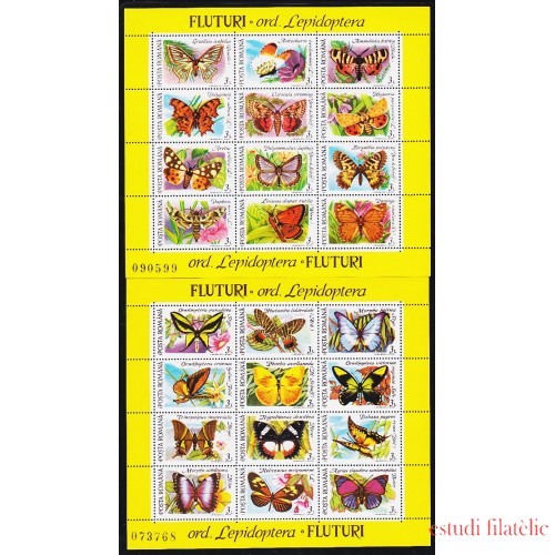 Rumanía HB 213/14 1991 Fauna Mariposas Butterflies MNH