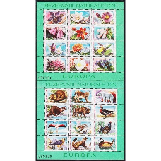 Rumanía HB 191/92 1987 Reservas naturales de Europa MNH