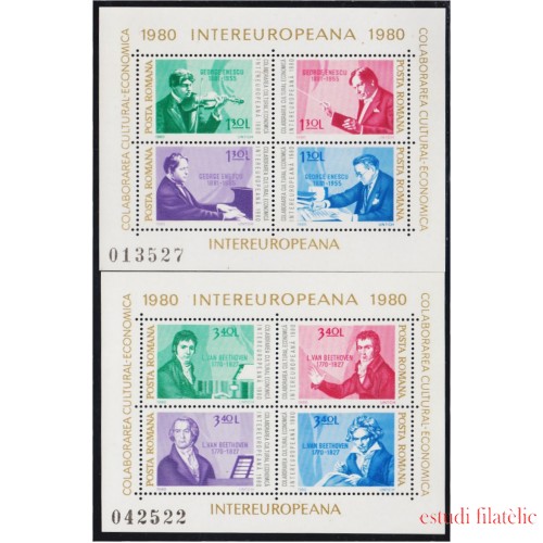 Rumanía HB 142/43 1980 Colaboración cultural y económica Europea MNH