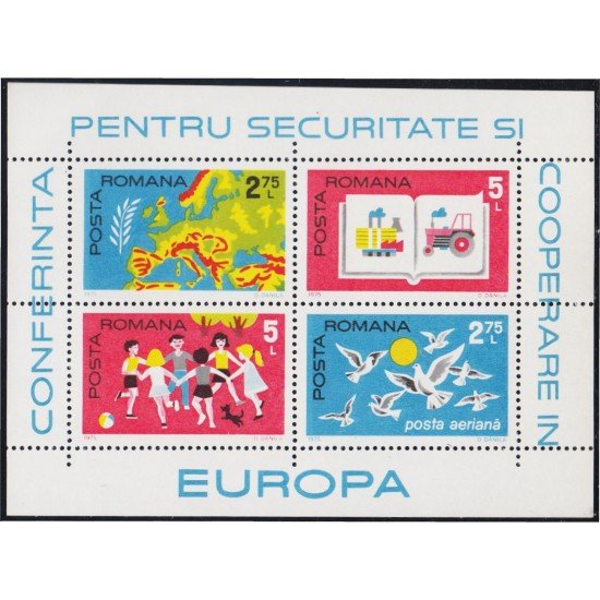 Rumanía HB 121 1975 Conferencia de Helsinki MNH Rumanía HB 121 1975 Conferencia de Helsinki MNH