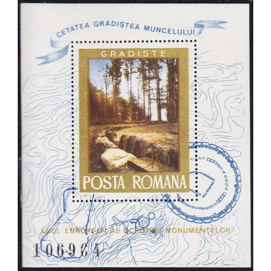 Rumanía HB 119 1975 Año europeo de la protección de monumentos MNH