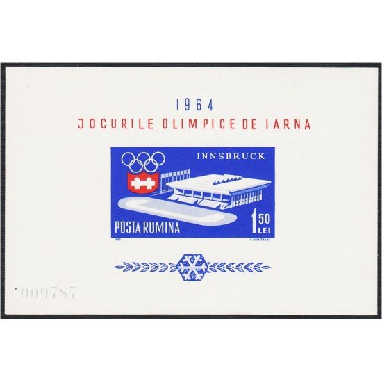Rumanía HB 56 1963 9º Juegos olímpicos de invierno MNH Rumanía HB 56 1963 9º Juegos olímpicos de invierno MNH
