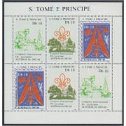 Santo Tomé y Príncipe 929/31 1988 Minihojita Congreso internacional de scoutismo MNH  