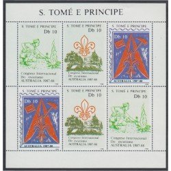 Santo Tomé y Príncipe 929/31 1988 Minihojita Congreso internacional de scoutismo MNH Santo Tomé y Príncipe 929/31 1988 Minihojita Congreso internacional de scoutismo MNH