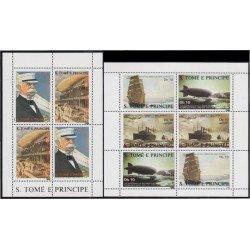 Santo Tomé y Príncipe 915/19 1988 Minihojita Comandante Ferrdinand von Zeppelin MNH Santo Tomé y Príncipe 915/19 1988 Minihojita Comandante Ferrdinand von Zeppelin MNH