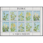 Santo Tomé y Príncipe 904/08 1988 Minihojita Flora Plantas medicinales MNH  