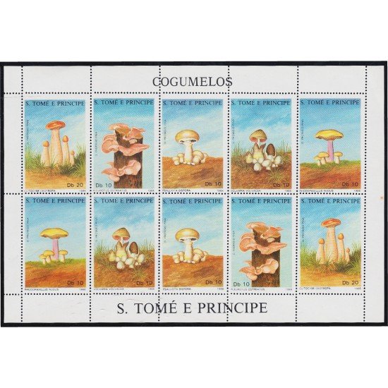 Santo Tomé y Príncipe 899/03 1988 Minihojita Flora Champiñones MNH Santo Tomé y Príncipe 899/03 1988 Minihojita Flora Champiñones MNH
